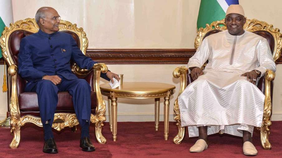 President of India Ram Nath Kovind with his Gambian... President of India Ram Nath Kovind with his Gambian...- India TV Hindi