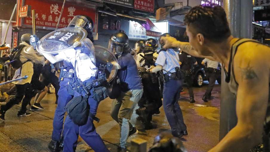 Hong Kong police arrest 36, youngest aged 12, after violent protests | AP Hong Kong police arrest 36, youngest aged 12, after violent protests | AP- India TV Hindi