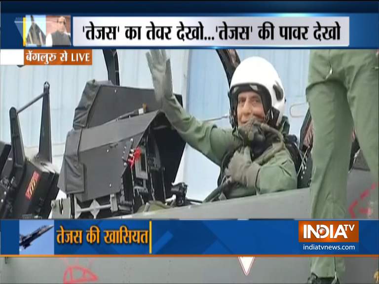 Rajnath Singh in Tejas Rajnath Singh in Tejas- India TV Hindi