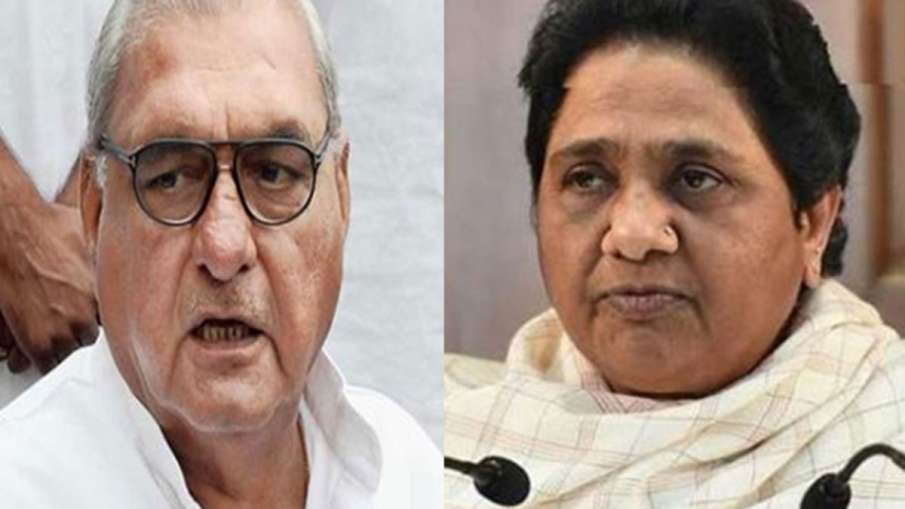 Bhupinder Singh Hooda and Kumari Selja Meets Mayawati, alliance between BSP and Congress Likely Bhupinder Singh Hooda and Kumari Selja Meets Mayawati, alliance between BSP and Congress Likely- India TV Hindi
