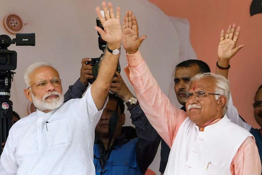 Manohar Lal Khattar claims victory on 75 seats Manohar Lal Khattar claims victory on 75 seats- India TV Hindi