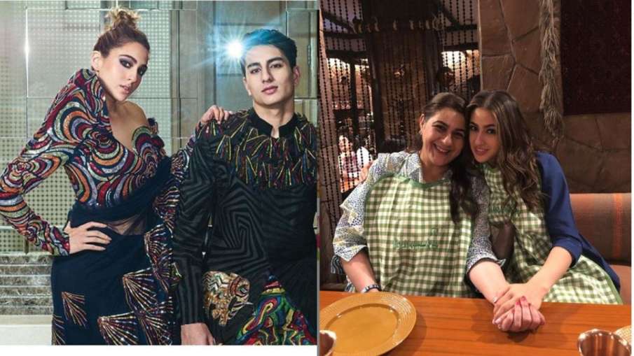 Sara ali khan, ibrahim ali khan and Amrita singh Sara ali khan, ibrahim ali khan and Amrita singh- India TV Hindi