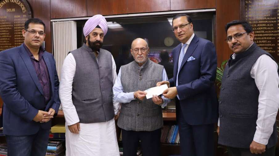 DDCA President Rajat Sharma meets Lt Governor of Delhi Anil Baijal along with Govt nominated DDCA Di DDCA President Rajat Sharma meets Lt Governor of Delhi Anil Baijal along with Govt nominated DDCA Di- India TV Hindi