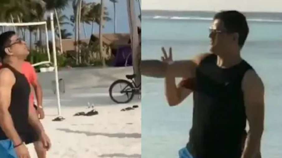 MS Dhoni video, MS Dhoni playing volleyball, Indian cricket team, where is MS Dhoni, Mahendra Singh MS Dhoni video, MS Dhoni playing volleyball, Indian cricket team, where is MS Dhoni, Mahendra Singh - India TV Hindi