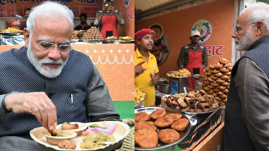 Narendra Modi, Narendra Modi litti-chokha, Narendra Modi Hunar Haat, BJP leaders litti-chokha Narendra Modi, Narendra Modi litti-chokha, Narendra Modi Hunar Haat, BJP leaders litti-chokha- India TV Hindi