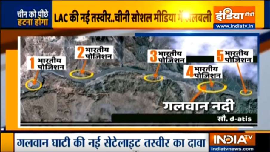 Satellite image of Indian positions at LAC in Galwan Valley goes viral in Chinese social media Satellite image of Indian positions at LAC in Galwan Valley goes viral in Chinese social media- India TV Hindi