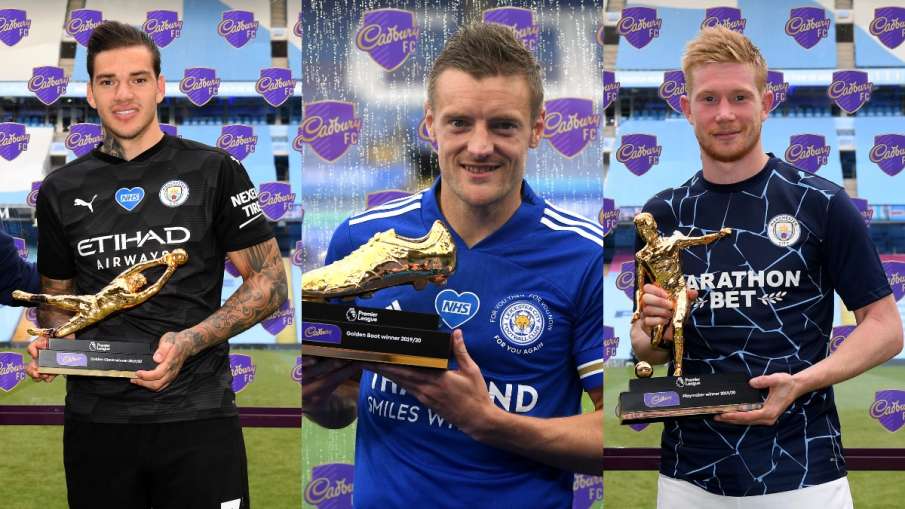 Leicester City striker Jamie Vardy won the Premier League Golden Boot Award Leicester City striker Jamie Vardy won the Premier League Golden Boot Award- India TV Hindi