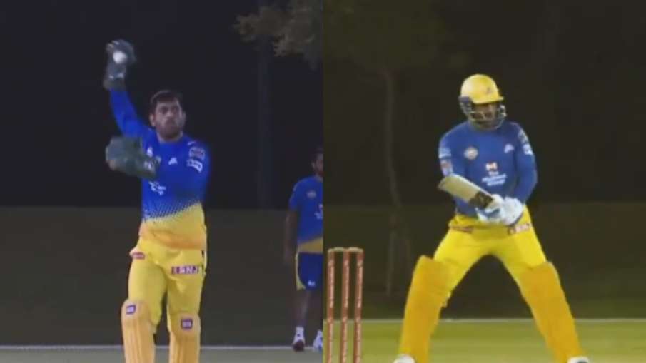 IPL 2020: match between Watson and du Plessis team at CSK camp, Dhoni made a splash IPL 2020: match between Watson and du Plessis team at CSK camp, Dhoni made a splash- India TV Hindi