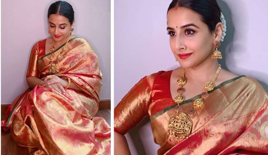 नवरात्रि के खास मौके पर सिल्क साड़ी में नजर आईं विद्या बालन नवरात्रि के खास मौके पर सिल्क साड़ी में नजर आईं विद्या बालन- India TV Hindi