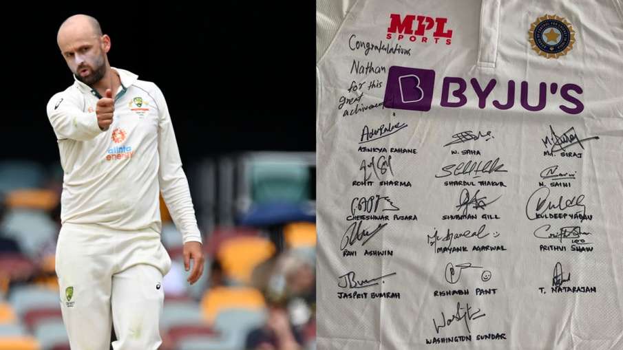 Nathan Lyon shares the jersey given by Team India on Instagram Nathan Lyon shares the jersey given by Team India on Instagram- India TV Hindi