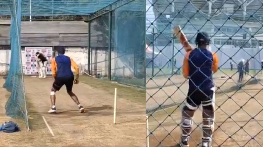 Axar Patel showing fit and practicing in the nets, can return in the second Test Watch Video Axar Patel showing fit and practicing in the nets, can return in the second Test Watch Video- India TV Hindi