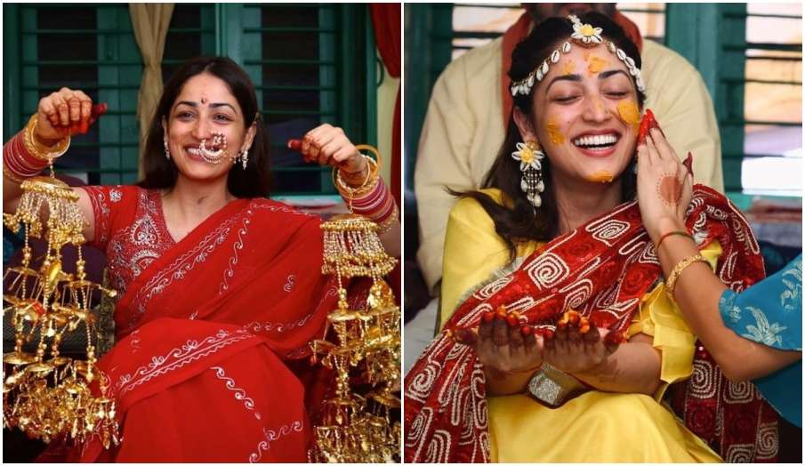 yami gautam haldi ceremony pics actress looks gorgeous in chura and kalire yami gautam haldi ceremony pics actress looks gorgeous in chura and kalire- India TV Hindi