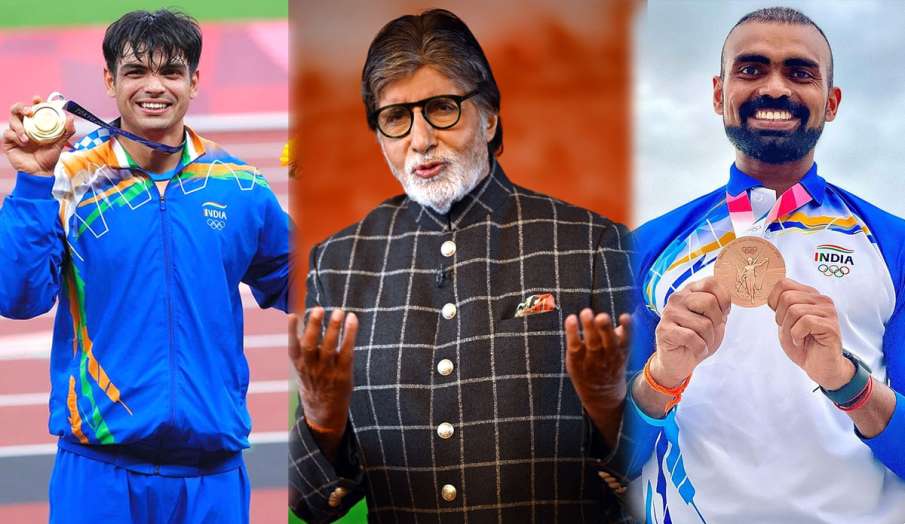 Neeraj Chopra and P Sreejesh in kbc 13 Amitabh Bachchan says Hindustan Zindabad watch promo Neeraj Chopra and P Sreejesh in kbc 13 Amitabh Bachchan says Hindustan Zindabad watch promo - India TV Hindi