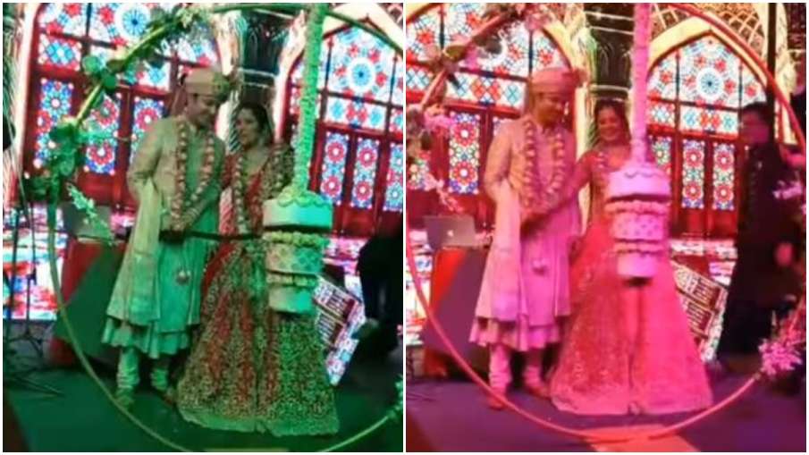 bride and groom cutting cake bride and groom cutting cake - India TV Hindi