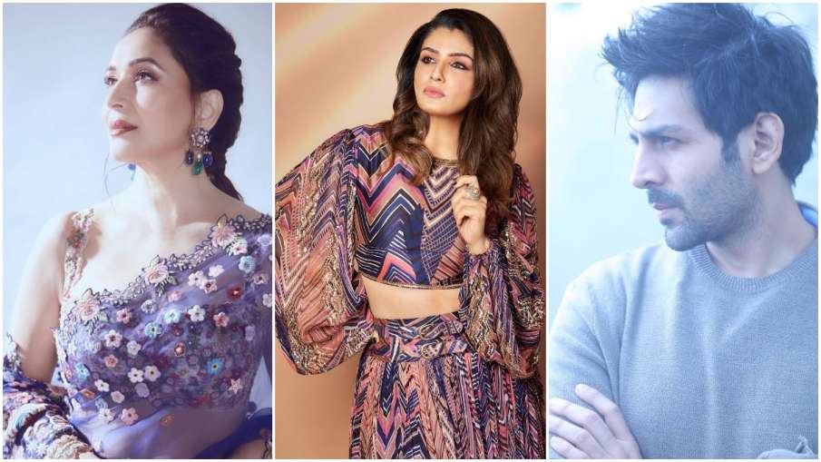 madhuri, raveena and kartik madhuri, raveena and kartik- India TV Hindi