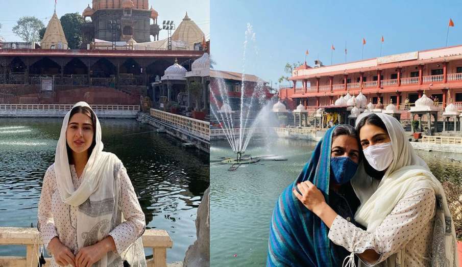 Sara Ali Khan visits Mahakaleshwar temple Ujjain with her...- India TV