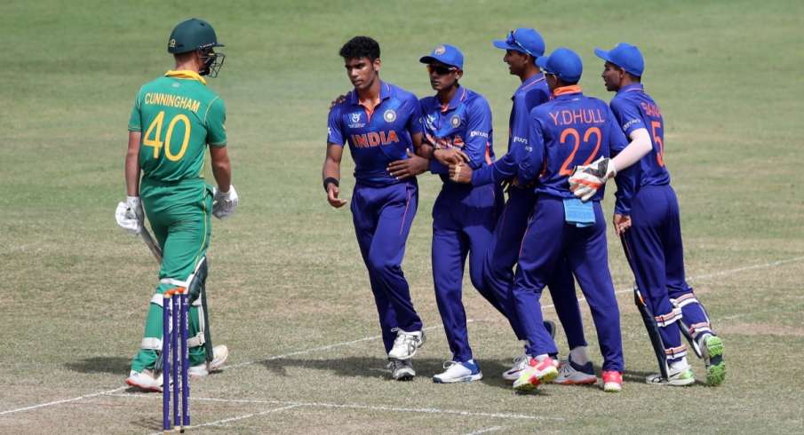 U19 World Cup 22 Vicky Ostwal S Lethal Bowling Helps India Beat South Africa By 45 Runs Edules