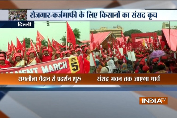 दिल्ली में आज किसान रैली, रोजगार-कर्जमाफी के लिए किसानों का संसद कूच- India TV Hindi