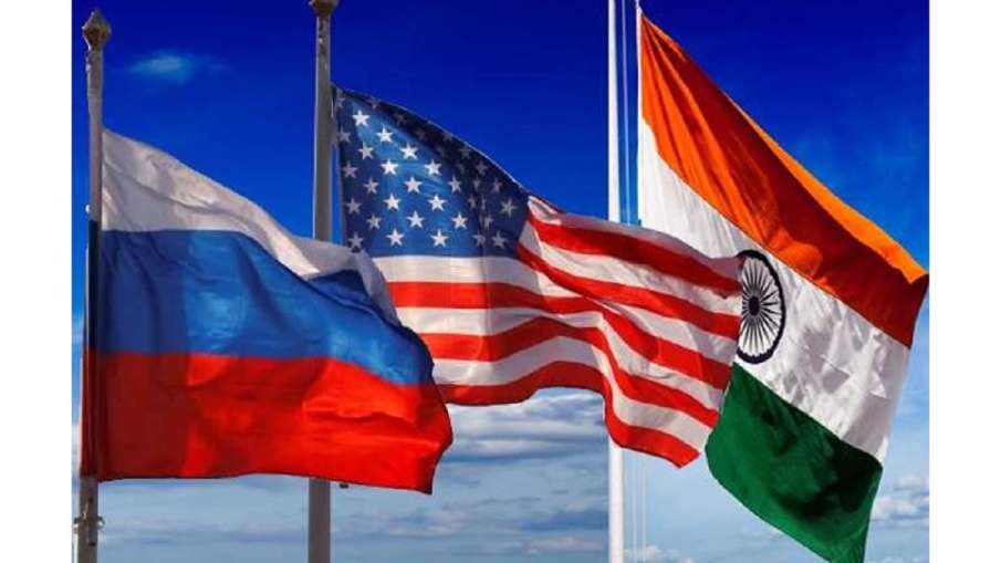 Flags of India, US and Russia - India TV Hindi