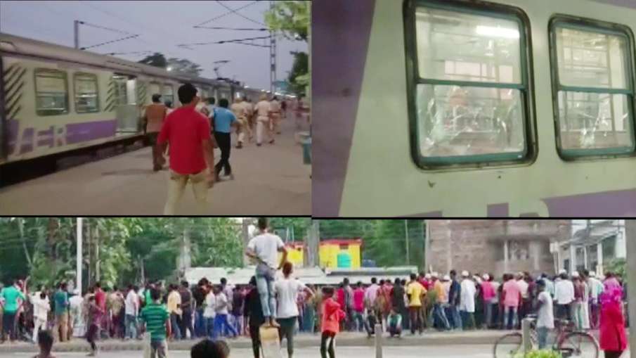 A local train in Bethuadhari, Nadia district vandalised amid protest by locals against controversial- India TV Hindi