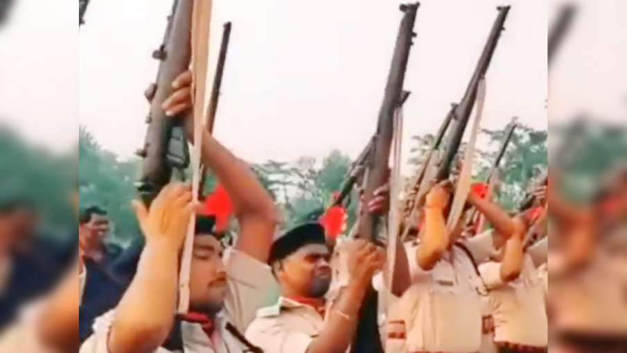 Video gets viral of Bihar Police of rifles malfunctioning while guard of honour- India TV Hindi