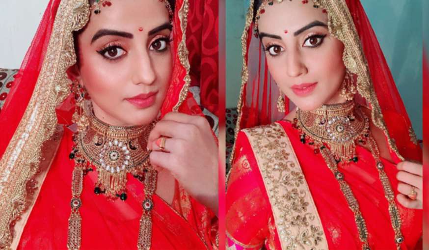 akshara singh secret wedding look - India TV Hindi