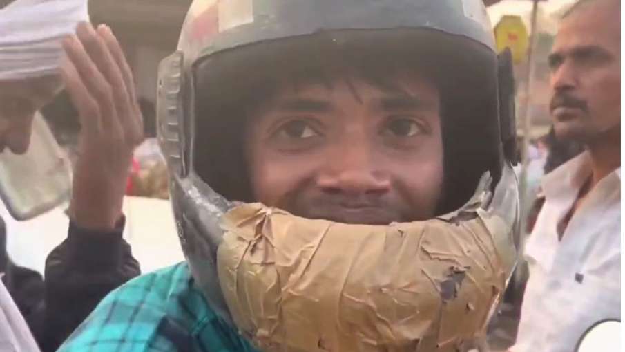 Helmet viral video- India TV Hindi