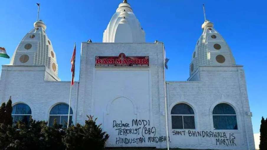 Anti-India slogans written on Hindu temple in Canada- India TV Hindi