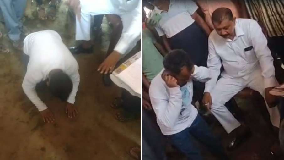 The BJP leader made the young man do sit-ups, kicked him, then made him lick the spit;  VIDEO went viral
